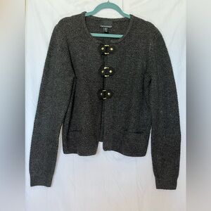 Cynthia Rowley Dark Gray Cardigan with Toggle Accents